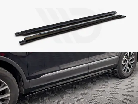 Price Drop Maxton Design Gloss Black Side Skirts Diffusers VW Tiguan Allspace Mk2 (2015-2020)
