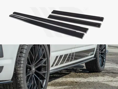 Maxton Design Gloss Black Side Skirts Diffusers VW T6 (2015-19) Money Back Guarantee