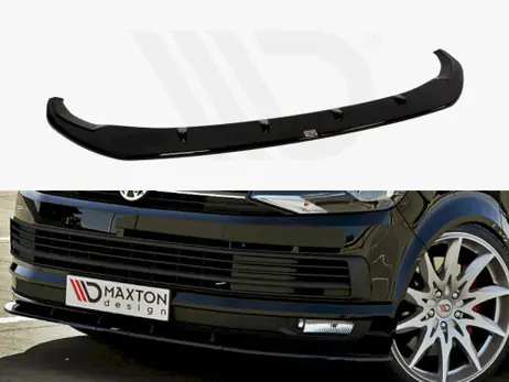 Maxton Design Gloss Black Front Splitter V.1 VW T6 (2015-19) Fan Favorite