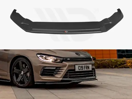 Maxton Design Gloss Black Front Splitter V.2 Volkswagen Scirocco Mk3 R Facelift (2014-2017) Price Drop