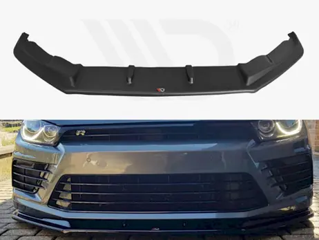 Seasonal Sale Maxton Design Gloss Black Front Splitter V.1 Volkswagen Scirocco Mk3 R Facelift (2014-2017)
