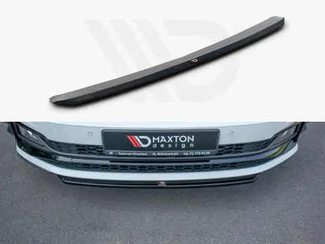 Maxton Design Gloss Black Front Splitter V.4 VW Polo Mk6 GTI (2017-2021) Holiday Sale
