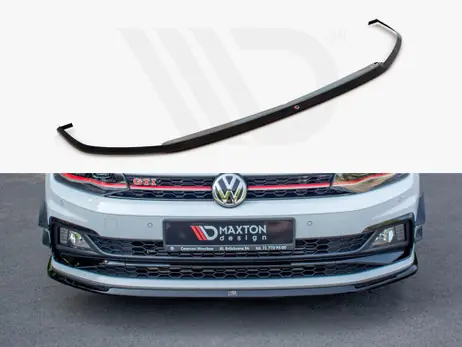 Maxton Design Gloss Black Front Splitter V.3 VW Polo Mk6 GTI (2017-2021) Grab Now
