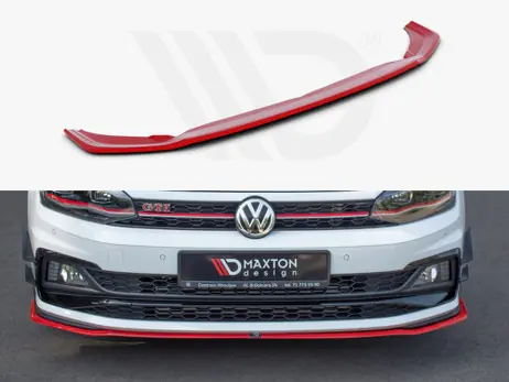 Maxton Design Gloss Black Front Splitter V.2 VW Polo Mk6 GTI (2017-2021) Big Sale