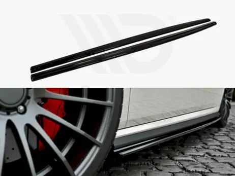 Maxton Design Gloss Black Side Skirts Diffusers VW Polo Mk5 GTI (Facelift) (2015-2017) Modern