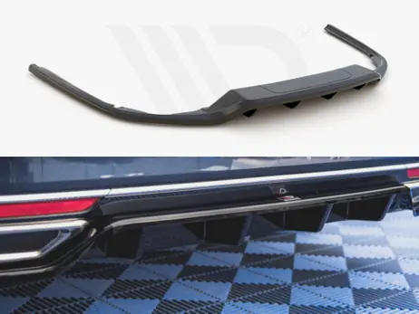 Markdown Maxton Design Gloss Black Central Rear Splitter (W/ Vertical Bars) VW Passat B8 (2014-2019)