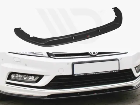 Maxton Design Gloss Black Front Splitter V.1 VW Passat B7 R-Line (2010-2014) Special Offer