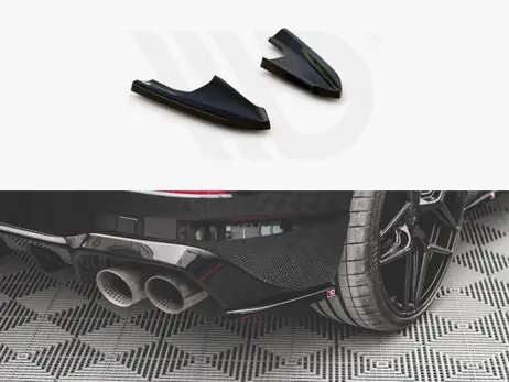 Maxton Design Gloss Black Rear Side Splitters V.3 VW Golf R Mk8 (2020-) Special Discount