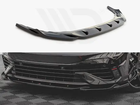 Maxton Design Gloss Black Front Splitter V.4 VW Golf R Mk8 (2020-) Time-Limited