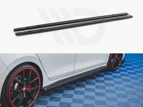 Luxury Maxton Design Gloss Black Side Skirts Diffusers VW Golf Mk8 GTI / GTI Clubsport / R-Line (2020-)