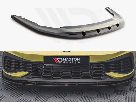 Maxton Design Gloss Black Front Splitter V4 VW Golf 8 GTI Clubsport (2020-) Professional Grade