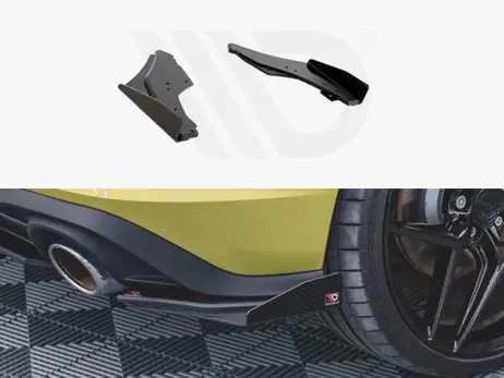 Limited Offer Maxton Design Black + Gloss Flaps Racing Durability Rear Side Splitters (+Flaps) VW Golf 8 GTI Clubsport (2020-)
