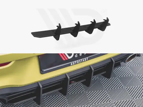 Maxton Design Black Racing Durability Rear Diffuser V2 VW Golf 8 GTI Clubsport (2020-) Mega Sale