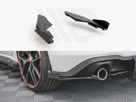 Shop Now Maxton Design Black + Gloss Flaps Racing Durability Rear Side Splitters (+Flaps) VW Golf 8 GTI (2020-)