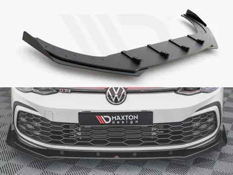 Maxton Design Black + Gloss Flaps Racing Durability Front Splitter (+Flaps) VW Golf 8 GTI / R-Line (2020-) Genuine