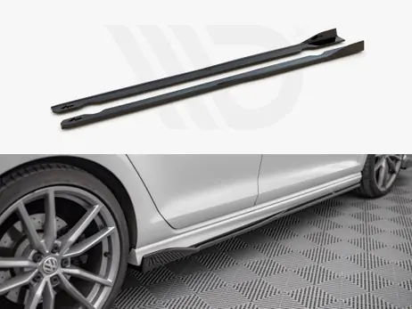 Maxton Design Gloss Black Side Skirts Diffusers V.2 VW Golf R Mk7 (2013-2016) Buy Direct