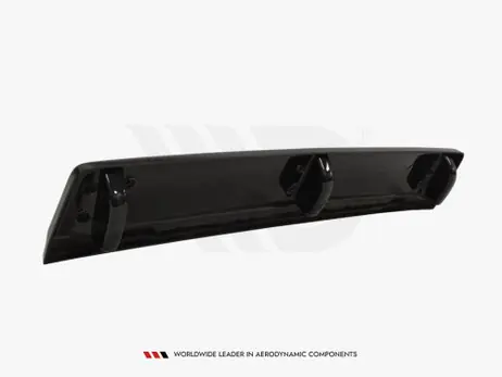 Maxton Design Gloss Black Central Rear Splitter VW Golf Mk7 R (With Vertical Bars) (2013-2016) Limited Edition
