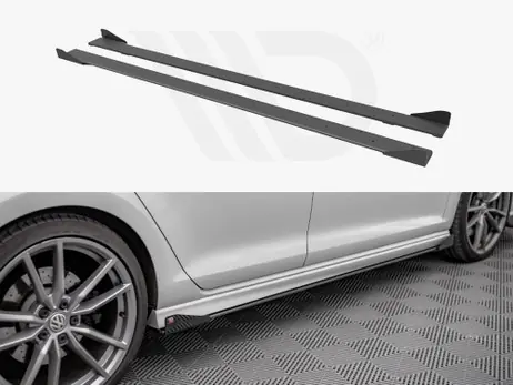 Maxton Design Black + Gloss Flaps Street Pro Side Skirts Diffusers (+Flaps) VW Golf R Mk7 (2013-2016) Editor’s Pick