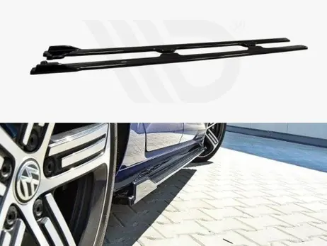 Must Have Maxton Design Gloss Black Side Skirts Diffusers VW Golf R 7.5 (2017-19)