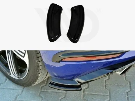 Maxton Design Gloss Black Rear Side Splitters VW Golf 7 R (Facelift) Worldwide Shipping