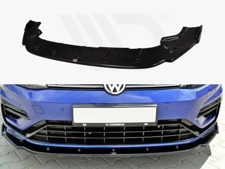 Maxton Design Gloss Black Front Splitter V.1 VW Golf R 7.5 (2017-19) Super Sale
