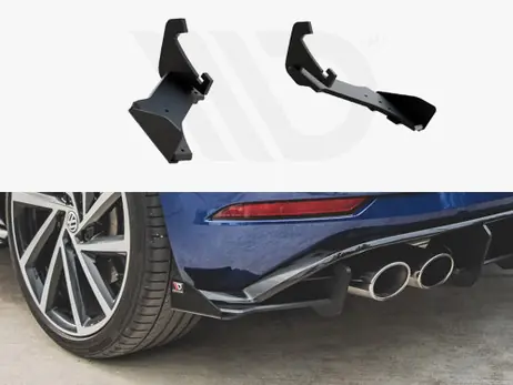 Maxton Design Black + Gloss Flaps Maxton Racing Rear Side Splitters + Flaps VW Golf 7 R Facelift (2017-2020) Direct From Manufacturer