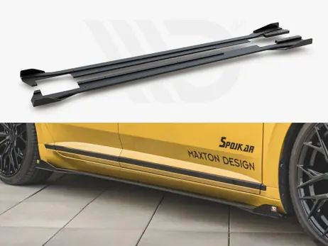 Weekend Sale Maxton Design Black + Gloss Flaps Maxton Racing Side Skirts Diffusers (+Flaps) VW Arteon R-Line (2017-)