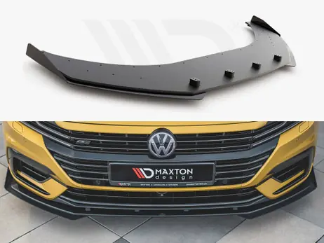 Top Pick Maxton Design Black + Gloss Flaps Maxton Racing Front Splitter (+Flaps) VW Arteon R-Line (2017-)