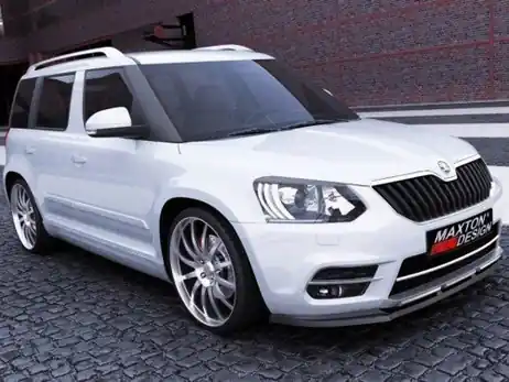 Maxton Design Gloss Black Front Splitter Skoda Yeti City Facelift Model (2013-Up) Latest