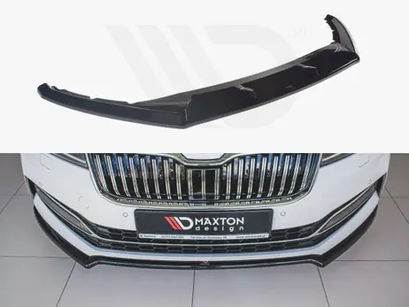 Maxton Design Gloss Black Front Splitter V.2 Skoda Superb Mk3 Fl (2019-) Popular