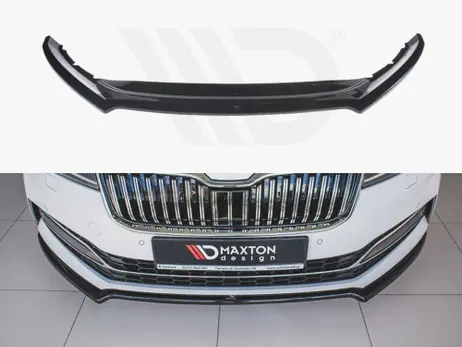 While Supplies Last Maxton Design Gloss Black Front Splitter V.1 Skoda Superb Mk3 Fl (2019-)