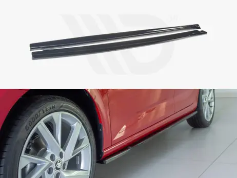 Maxton Design Gloss Black Side Skirts Diffusers Skoda Scala (2019-Up) Buy Direct