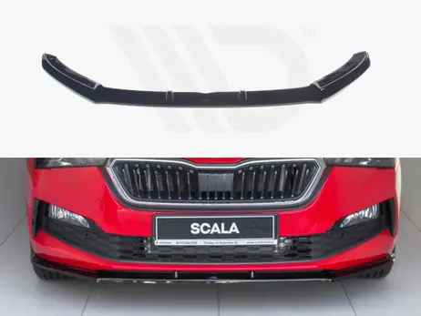 Budget Maxton Design Gloss Black Front Splitter V.1 Skoda Scala (2019-Up)