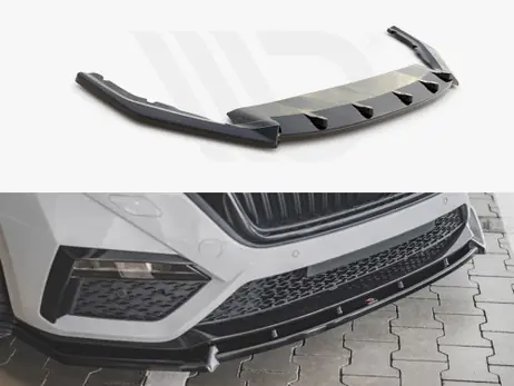 Maxton Design Gloss Black Front Splitter V1 Skoda Octavia Rs Mk4 (2020-) Money Back Guarantee