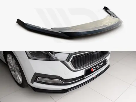 Buy Direct Maxton Design Gloss Black Front Splitter V2 Skoda Octavia Mk4 (2019-)