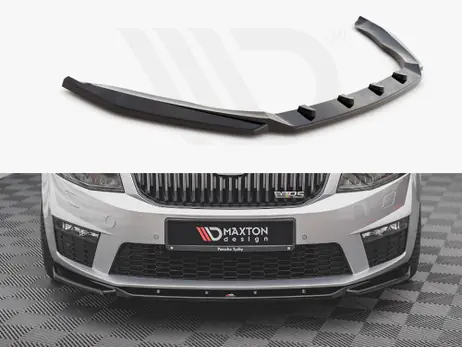Maxton Design Gloss Black Front Splitter V.4 Skoda Octavia Rs Mk3 (2013-2016) Handmade