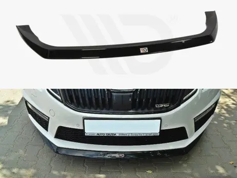 Maxton Design Gloss Black Front Splitter V.2 Skoda Octavia Mk3 VRS (2013-2016) Secure Checkout