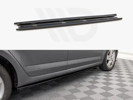 Certified Maxton Design Gloss Black Side Skirts Diffusers Skoda Octavia Mk3 Facelift (2016-2020)