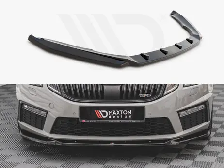 Factory Price Maxton Design Gloss Black Front Splitter V.3 Skoda Octavia Rs Mk3 Facelift (2016-2019)