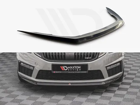 Maxton Design Gloss Black Front Splitter V.1 Skoda Octavia Rs Mk3 Facelift (2016-2019) While Supplies Last