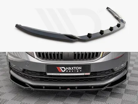 Original Maxton Design Gloss Black Front Splitter V.2 Skoda Octavia Mk3 Facelift (2016-2020)