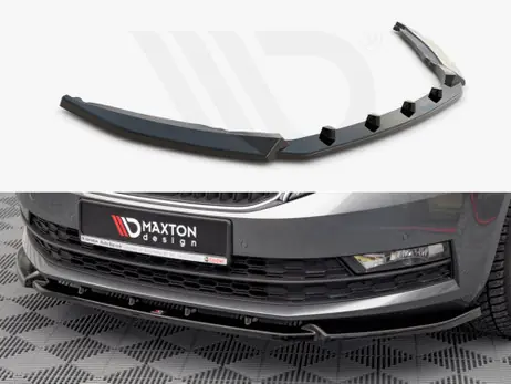 Instant Buy Maxton Design Gloss Black Front Splitter V.1 Skoda Octavia Mk3 Facelift (2016-2020)