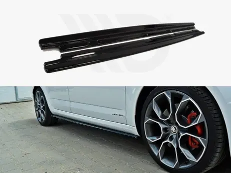 Maxton Design Gloss Black Side Skirts Diffusers Skoda Octavia VRS Mk3/ Mk3.5 Hatchback/Estate Mega Sale