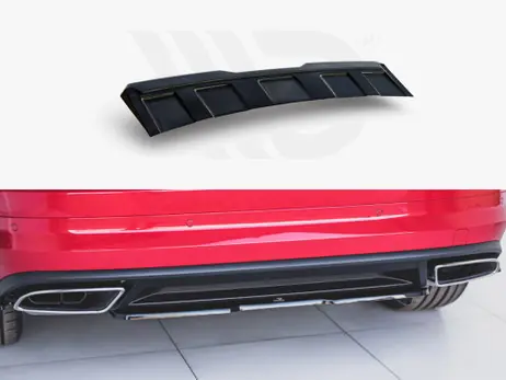 Worldwide Shipping Maxton Design Gloss Black Central Rear Splitter Skoda Kodiaq VRS (2019-)