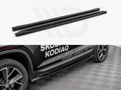 Premium Maxton Design Gloss Black Side Skirts Diffusers Skoda Kodiaq Mk1 Facelift (2021-)