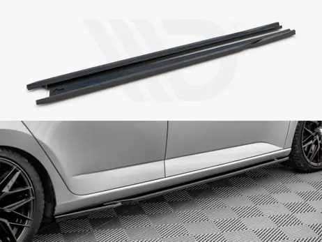 Clearance Maxton Design Gloss Black Side Skirts Diffusers Skoda Fabia Mk3 (2014-2019)