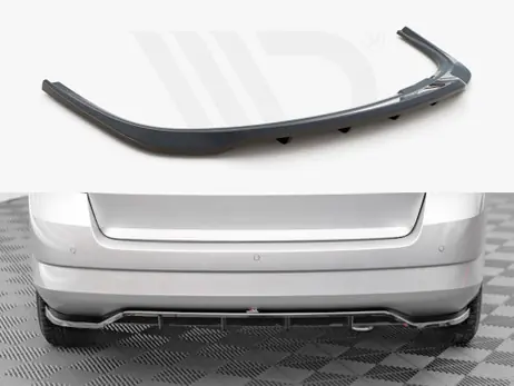 Exclusive Offer Maxton Design Gloss Black Central Rear Splitter (Vertical Bars) Skoda Fabia Combi Mk3 (2014-2019)