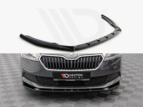 Maxton Design Gloss Black Front Splitter Skoda Fabia Mk3 Facelift (2019-) No Minimum Order