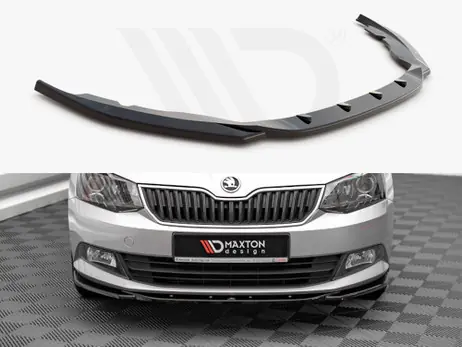 Maxton Design Gloss Black Front Splitter V.2 Skoda Fabia Mk3 (2014-2019) Free Delivery