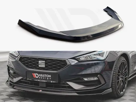 Maxton Design Gloss Black Front Splitter V3 Seat Leon Fr Mk4 (2020-) Budget
